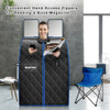 Portable Personal Far Infrared Sauna with Heating Foot Pad and Chair-Black