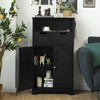 Bathroom Wooden Side Cabinet  with 2 Drawers and 2 Doors-Black