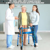 Aluminum Heavy-Duty Folding Wheeled Stand-Assist Walker-Blue