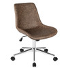 Leather Armless Adjustable Mid-Back Office Chair