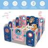 16-Panel Foldable Baby Safety Play Center with Lockable Gate