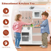 Wooden Pretend Play Kitchen Set for Kids with Accessories and Sink