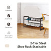 Adjustable to Flat or Slant Shoe Organizer Stand-2-Tier