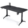 63 inch Height Adjustable Gaming Desk with Mouse Pad and USB Gaming Handle Rack