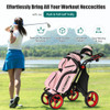 Lightweight Foldable Collapsible 4 Wheels Golf Push Cart-Red
