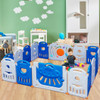 16-Panel Baby Playpen Safety Play Center with Lockable Gate-Blue