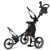 3 Wheels Folding Golf Push Cart with Seat Scoreboard and Adjustable Handle-Gray