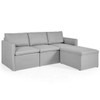 Convertible L-Shaped Sectional Sofa Couch with Reversible Chaise-Light Gray