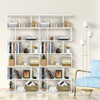 6 Tier S-Shaped Bookshelf Storage Display Bookcase Decor Z-Shelf -White