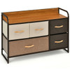 5-Drawer Dresser Storage Tower with Fold-able Fabric Drawers