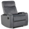 Recliner Chair Single Sofa Lounger with Arm Storage and Cup Holder for Living Room-Gray