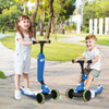 2 in 1 Kids Kick Scooter with Flash Wheels for Girls Boys from 1.5 to 6 Years Old-Blue