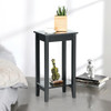 2-Tier Nightstand End Side Wooden Legs Table for Bedroom-Black