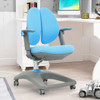 Kids Adjustable Height Depth Study Desk Chair with Sit-Brake Casters-Blue