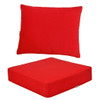 Deep Seat Chair Cushion Pads Set with Rope Belts for Indoor and Outdoor-Red