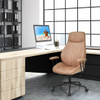 High Back Ergonomic Office Chair with Suede Fabric-Brown