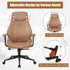 High Back Ergonomic Office Chair with Suede Fabric-Brown