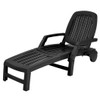 Adjustable Patio Sun Lounger with Weather Resistant Wheels-Black