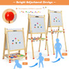 Kids Art Easel with Paper Roll Double-Sided Regulable Drawing Easel Plank