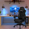 Adjustable Gaming Chair with Footrest for Home Office-Black