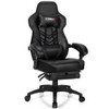 Adjustable Gaming Chair with Footrest for Home Office-Black