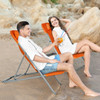 Portable Beach Chair Set of 2 with Headrest -Orange