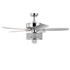 50 Inch Electric Crystal Ceiling Fan with Light Adjustable Speed Remote Control-Silver