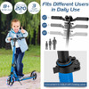 Aluminum Folding Kick Scooter with LED Wheels for Adults and Kids-Blue