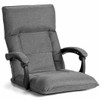 14-Position Floor Chair Lazy Sofa with Adjustable Back Headrest Waist-Gray