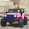 12V Kids Ride-on Jeep Car with 2.4G Remote Control-Pink