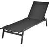 Outdoor Reclining Chaise Lounge Chair with 6-Position Adjustable Back-Black