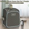 800W 2 Person Portable Steam Sauna Tent SPA with Hat Side Holes 3L Steamer-Gray