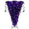 6 Feet Upside Down Artificial Christmas Tree with 270 Purple LED lights