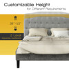 Queen Upholstered Headboard with Adjustable Heights-Light Gray