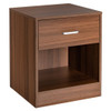 Modern Nightstand with Storage Drawer and Cabinet-Brown