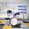 5 Pieces Junior Drum Set with 5 Drums-Blue