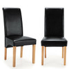 2 Pieces Dining Chairs Set with Rubber Wood Legs-Black