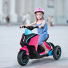 6V 3 Wheel Toddler Ride-On Electric Motorcycle with Music Horn-Pink