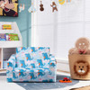 2-in-1 Convertible Kids Sofa with Velvet Fabric-Light Blue