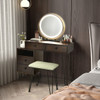 Modern Dressing Table with Storage Cabinet-Brown