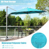 11ft Patio Offset Umbrella with 360° Rotation and Tilt System-Turquoise