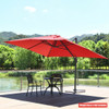 10 x 13 Feet Rectangular Cantilever Umbrella with 360° Rotation Function-Red
