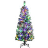 5 Feet Pre-Lit Hinged Christmas Tree Snow Flocked with 9 Modes Remote Control Lights