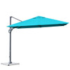 10 x 10 Feet Patio Offset Cantilever Umbrella with Aluminum 360-degree Rotation Tilt-Turquoise