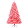 Pink Christmas Tree with Snow Flocked PVC Tips and Metal Stand-7.5 ft