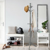 Adjustable Free Standing Wooden Coat Rack-Gray