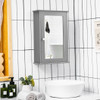Bathroom Wall Cabinet with Single Mirror Door-Gray
