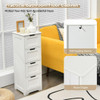 Free-Standing Side Storage Organizer with 4 Drawers-White