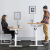 55 x 28 Inch Electric Adjustable Sit to Stand Desk with USB Port-Natural