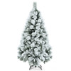Flocked Hinged Artificial Christmas Slim Tree with Pine Needles-5 ft